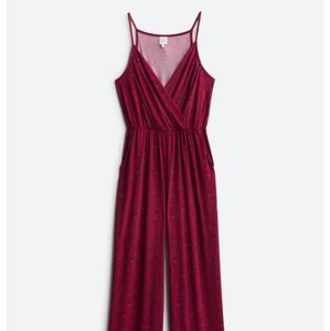 Kaileigh - Lexi Knit Jumpsuit, Burgundy/red floral, size small, NWT